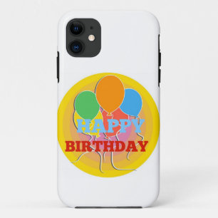 Brightly Coloured Happy Birthdday Balloons iPhone 11 Case