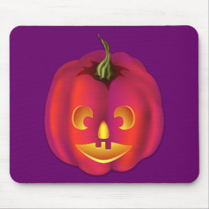 Brightly Coloured Jack-O-Lantern Halloween Mouse Pad