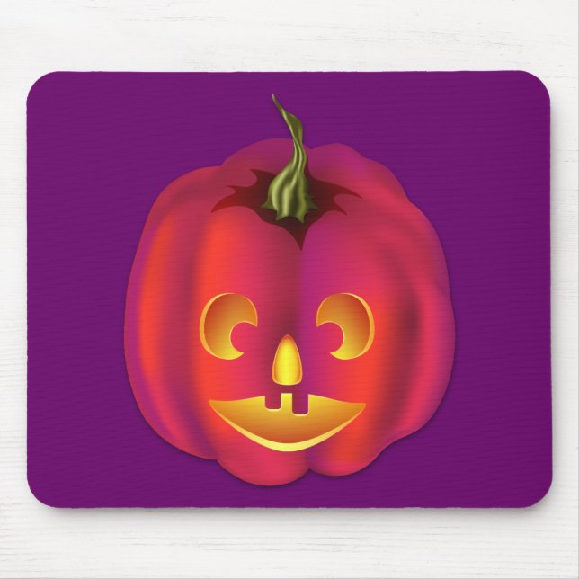 Brightly Coloured Jack-O-Lantern Halloween Mouse Pad (Front)