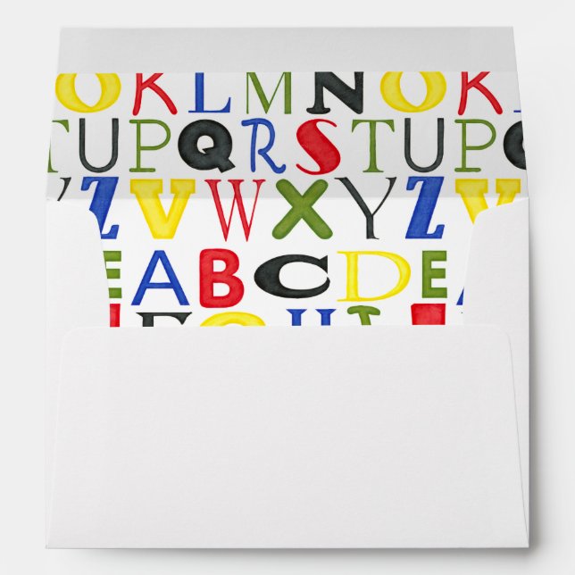 Brightly Coloured Letters by Megan Meagher Envelopes (Back (Bottom))