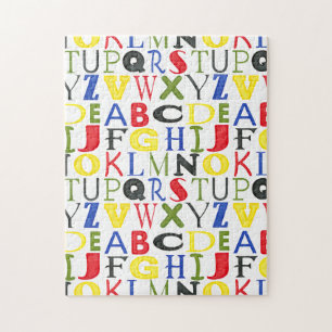 Brightly Coloured Letters by Megan Meagher Jigsaw Puzzle