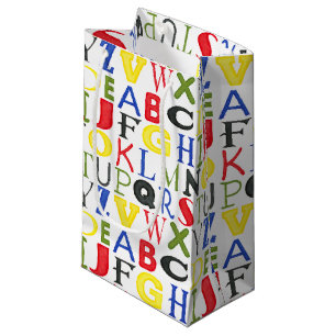 Brightly Coloured Letters by Megan Meagher Small Gift Bag
