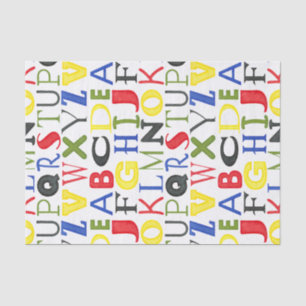 Brightly Coloured Letters by Megan Meagher Tissue Paper