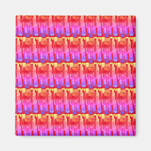 Brightly coloured modern abstract design magnet