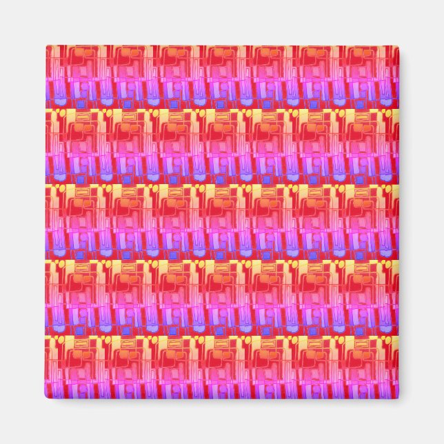 Brightly coloured modern abstract design  magnet (Front)