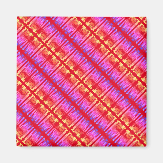 Brightly coloured modern abstract design  magnet (Front)