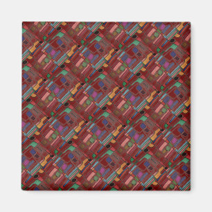 Brightly coloured modern abstract design  magnet