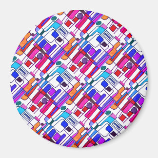 Brightly coloured modern abstract design magnet