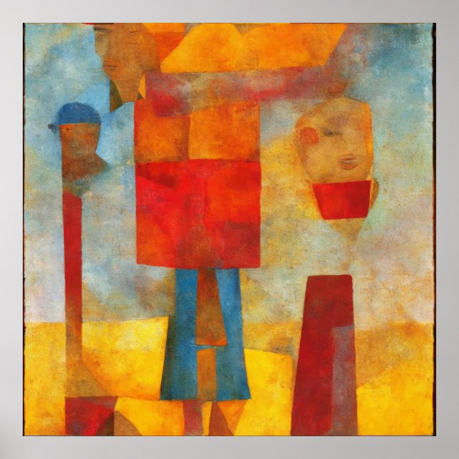 Brightly Coloured Modern Anstract Three Friends Poster (Front)