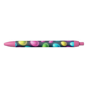 Brightly coloured/neon Easter Egg/Spring  Black Ink Pen