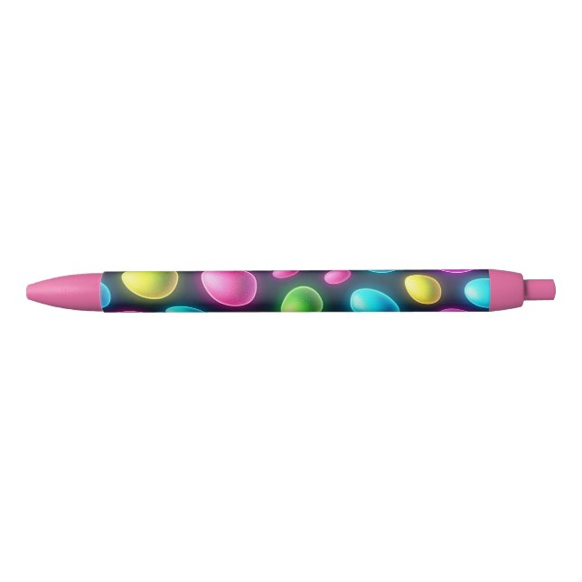 Brightly coloured/neon Easter Egg/Spring  Black Ink Pen (Front)