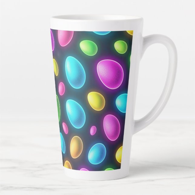 Brightly coloured/neon Easter Egg/Spring  Latte Mug (Right)