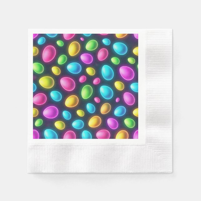 Brightly coloured/neon Easter Egg/Spring  Napkin (Front)