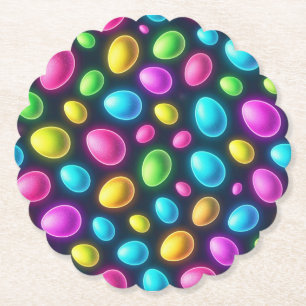 Brightly coloured/neon Easter Egg/Spring Paper Coaster