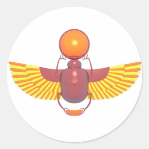 Brightly Coloured Scarab Classic Round Sticker
