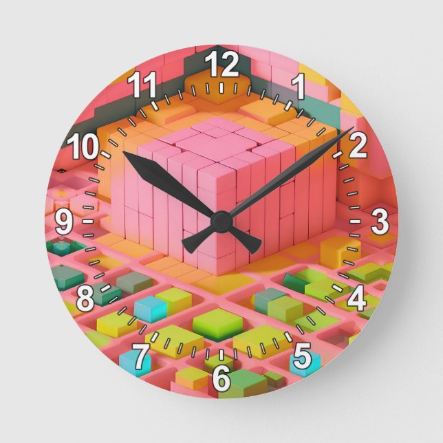 Brightly Coloured Sweetness Round Clock (Front)
