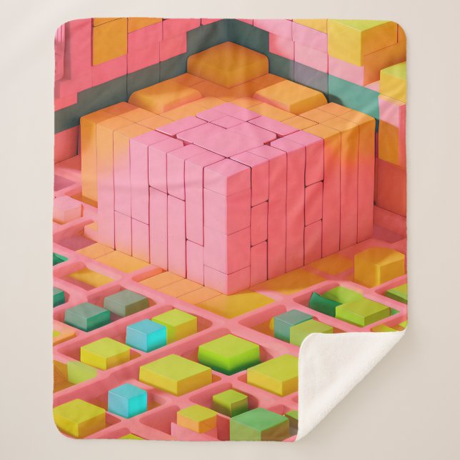 Brightly Coloured Sweetness Sherpa Blanket (Front)