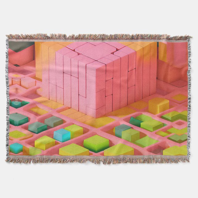 Brightly Coloured Sweetness Throw Blanket (Front)