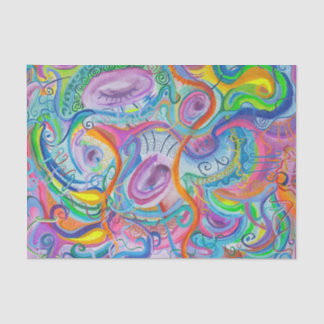 Brightly coloured tissue paper