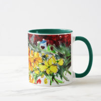 Brightly Coloured Watercolour Wallflowers