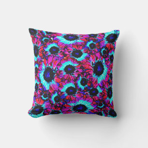 Brightly Colourful Floral Pattern Cushion