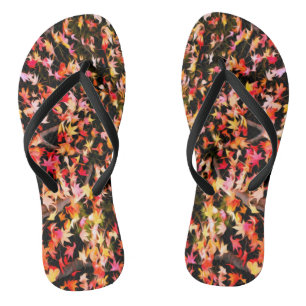 Brightly Colourful Maple Leaf Thongs
