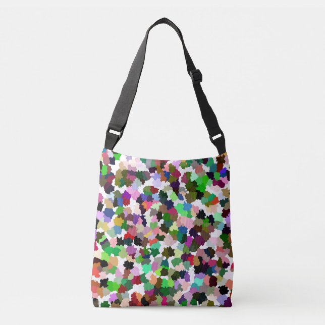 Brightly Colourful Multi-Colour Pattern Crossbody Bag (Front)
