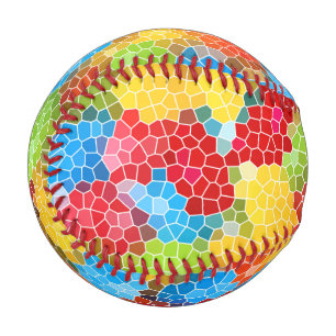 Brightly Colourful Multicolored Pattern Baseball