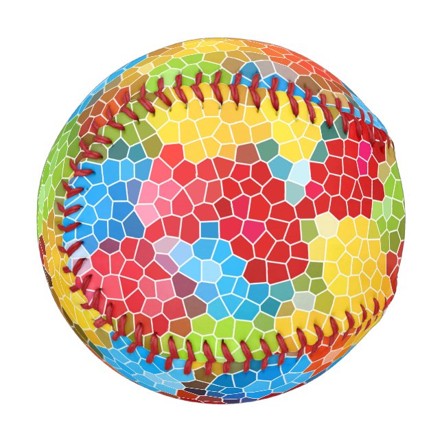 Brightly Colourful Multicolored Pattern Baseball (Back Right)