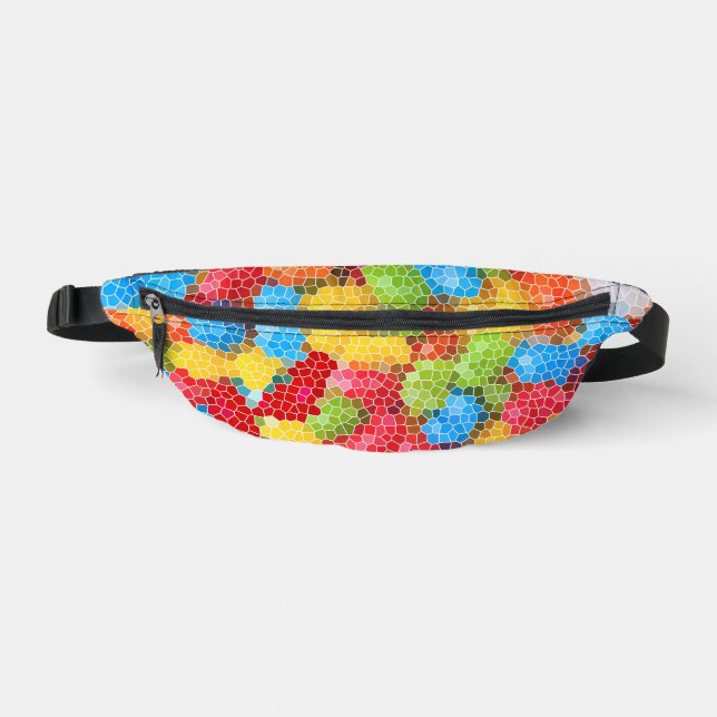 Brightly Colourful Multicolored Pattern Bum Bags (Front)