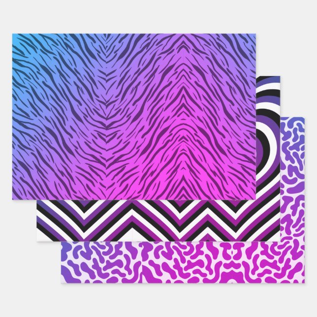 Brightly Exotic and Bold Wrapping Paper Sheet (Set)