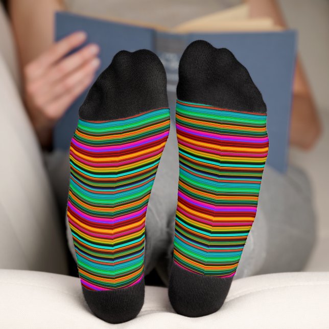 Brightly Multicolored Stripes Socks (Bottom)
