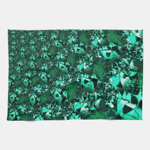Brightness, relief-like green tones tea towel