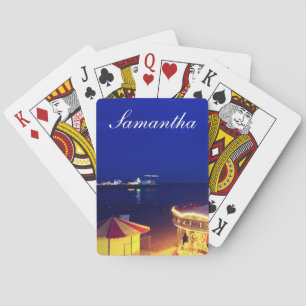 Brighton and Hove Beach at Night time Playing Cards