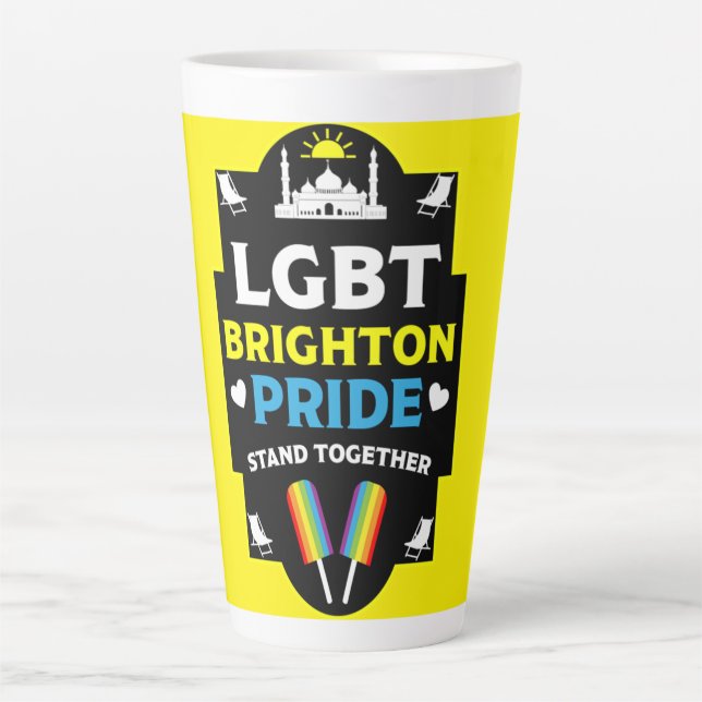 Brighton and Hove pride Latte Mug (Front)