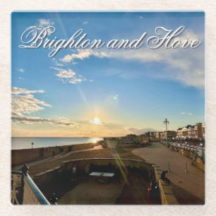 Brighton and Hove Seafront Sunset Photo Glass Coaster