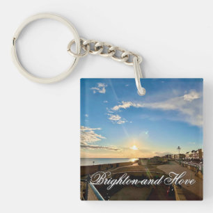 Brighton and Hove Seafront Sunset Photo Key Ring
