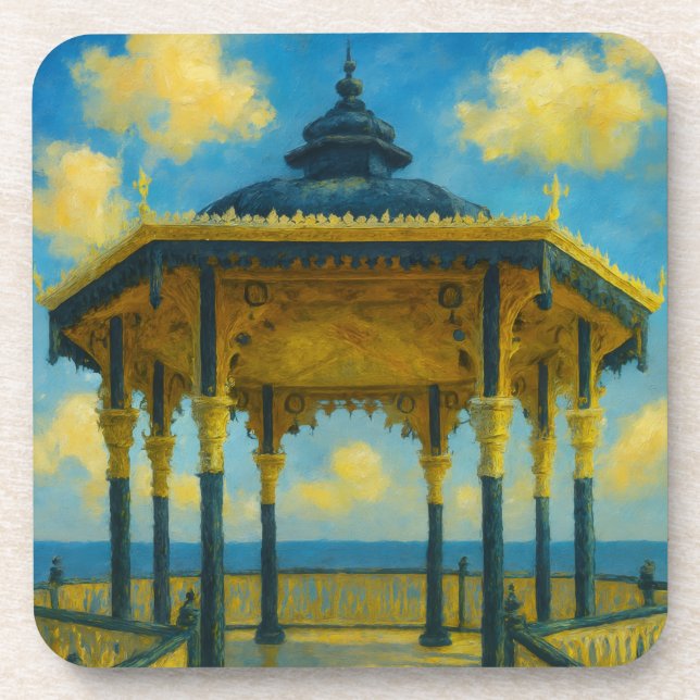 Brighton Bandstand Glow – Seaside Pavilion Coaster (Front)