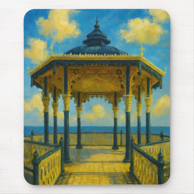 Brighton Bandstand Glow – Seaside Pavilion Mouse Pad (Front)