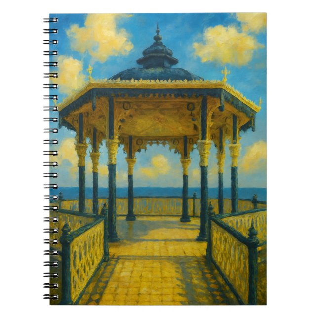 Brighton Bandstand Glow – Seaside Pavilion Notebook (Front)