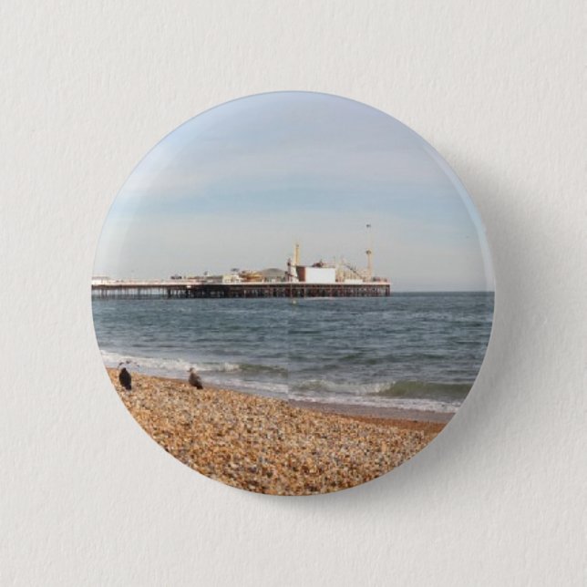 Brighton Beach 6 Cm Round Badge (Front)