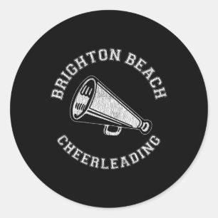 Brighton Beach Cheer Distressed Retro 90's Cheerle Classic Round Sticker