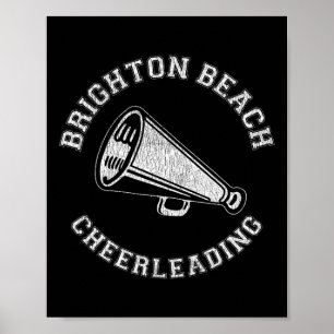 Brighton Beach Cheer Distressed Retro 90's Cheerle Poster