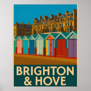 Brighton Beach Huts – Colourful Seaside Print