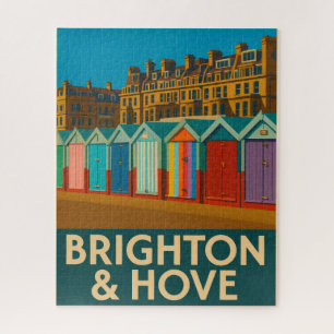Brighton Beach Huts – Colourful Seaside Print Jigsaw Puzzle