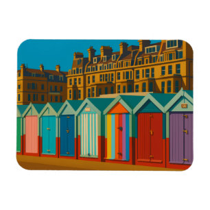 Brighton Beach Huts – Colourful Seaside Print Magnet