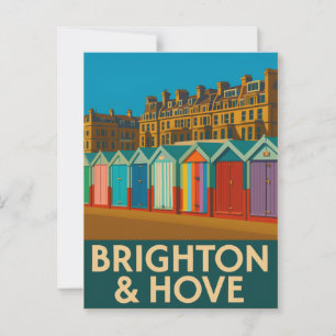 Brighton Beach Huts – Colourful Seaside Print Postcard