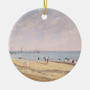Brighton Beach (oil on canvas) Ceramic Tree Decoration