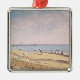 Brighton Beach (oil on canvas) Metal Ornament