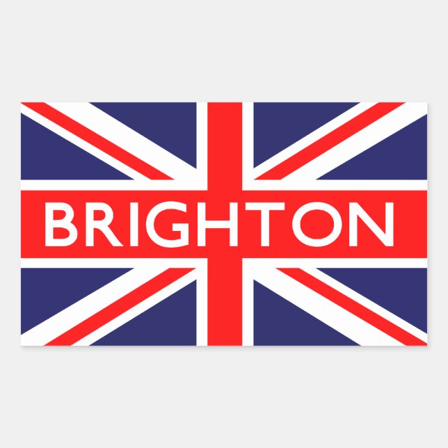 Brighton : British Flag Rectangular Sticker (Front)